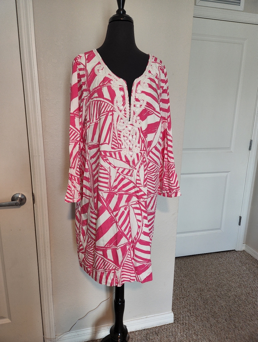Lilly Pulitzer Pink and White Printed Tunic Dress - Picture 2 of 15